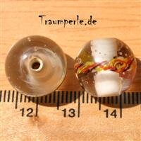 Glasperlen , Klar mit Weiß