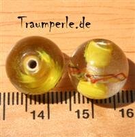 Glasperlen Klar mit Gelb