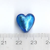 Glasperlen Herz Blau