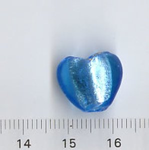 Glasperlen Herz Blau