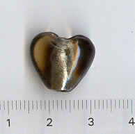 Glasperlen Herz Schwarzgrau