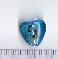 Glasperlen Herz Blau
