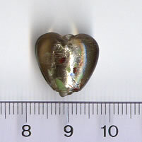 Glasperlen Herz Schwarzgrau