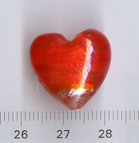 Glasperlen Herz Rot
