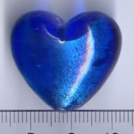 Glasperle Herz Dunkelblau