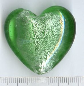 Glasperle Herz Hellgrün