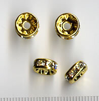 8mm Crystalrondell Goldfarben