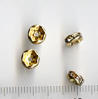 6mm Crystalrondell Goldfarben