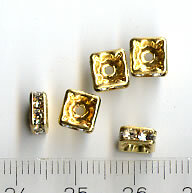 6x6xmm Crystalrondell Goldfarben