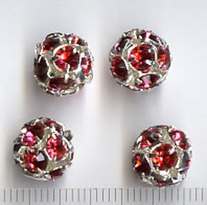 10mm Crystalkugel Rosa-Rot
