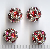 10mm Crystalkugel Rosa-Rot