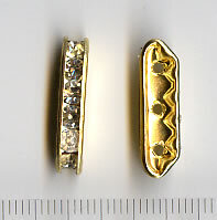 6 x 21mm Crystalrondell Goldfarben