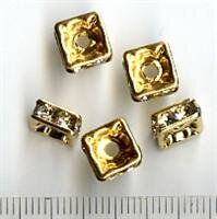 8x8mm Crystalrondell Goldfarben