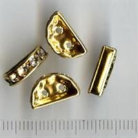 6 x 12mm Crystalrondell Goldfarben