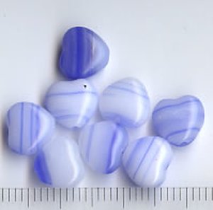 Perlen (Herzform) Blau Meliert