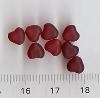 Glasperlen Herzform Rot