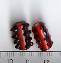 Noppenglasperle Rot Transtarent