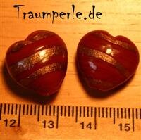 Perlen (Herzform) Dunkelrot
