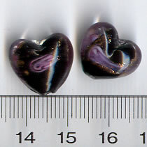 Glasperlen Herz Schwarz