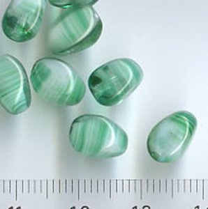 Glasperlen Grün-Weiß