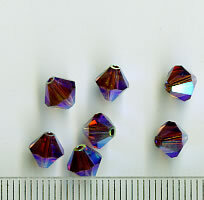 6mm Swarovski Smoked Topaz 2xAB