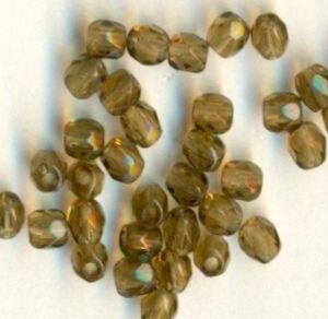 3mm Facettiert Glasschliffperlen Grau-Braun