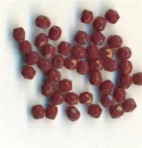 3mm Facettiert Opak Dunkelrot 93300