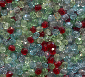 3mm Facettiert Transparent Farbmix
