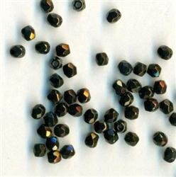 3mm Facettiert Schwarz Braun Metallic bedampft