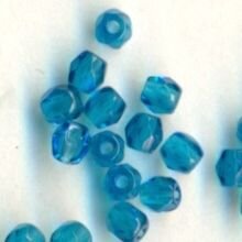 3mm Facettiert Blau Transparent