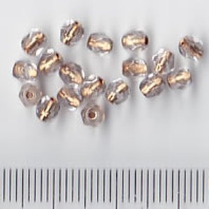 4mm Facettiert Crystal mit Goldeinzug