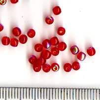 3mm Glasperlen Rot AB
