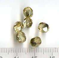 6mm Facettiert Klar mit Gold