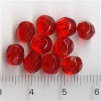 6 mm Facettiert Rot