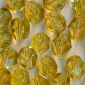6mm Facettiert  Light Topaz Transparent