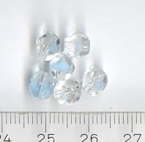 6 mm Facettiert Crystal mit Hellblau