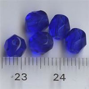 6mm Facettiert Blau Transparent