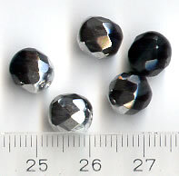 8mm Facettiert Dunkelblau Silber