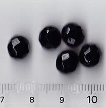 8mm Facettiert Opak Schwarz