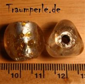 Glassperlen Dreieck Klar Gold