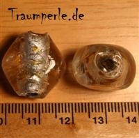 Glassperlen Raute Klar Gold