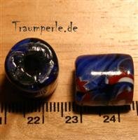Glasperlen Bighole Blaue Rolle