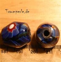 Glasperlen Bighole Blaue Raute