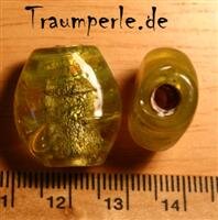 Glassperlen Scheibe Oval Gelb