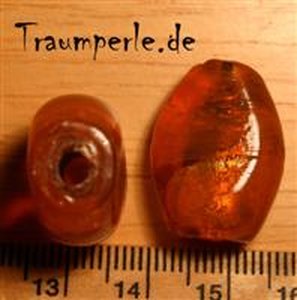 Glassperlen Scheibe Oval Orange