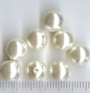 50 Glaswachsperlen 8 mm elfenbeinweiss perles NEUF TOP 738