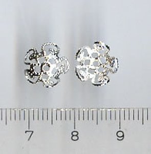 Perlenkappen Silberfarben