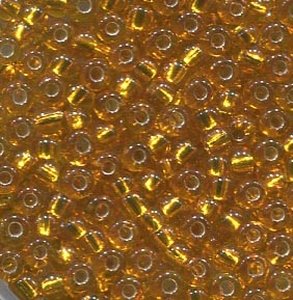 2,6mm Rocailles Gelbgold mit Silbereinzug 87060