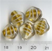 Glasperlen Rauten Braungold