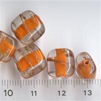 Glasperlen Quadrat, Orange